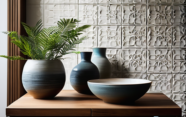 세라믹 분야 최신 트렌드 - **Prompt 2: Modern Vietnamese Ceramic Art with Cultural Motifs**
    A close-up of a contemporary Vi...